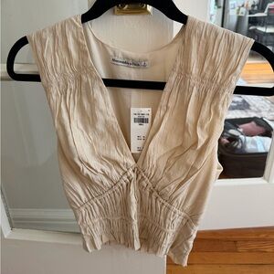 Abercrombie & Fitch Beige Sleeveless Blouse